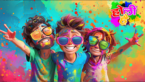 Holi cartoon and animated images
