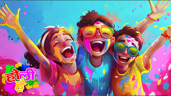Cartoon Images Of Holi Celebration
