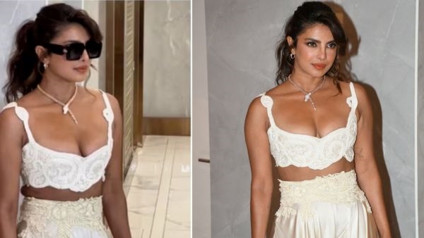 Priyanka Chopra Looks Stunning in white Stin Dhoti A