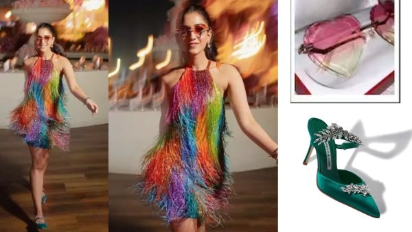 Radhika Merchant Pre Wedding Celebration 2nd Day Vibrant Fringed Mini Dress Cost