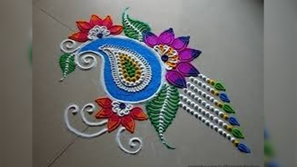 Easy and Simple Rangoli Design For Gudi Padwa