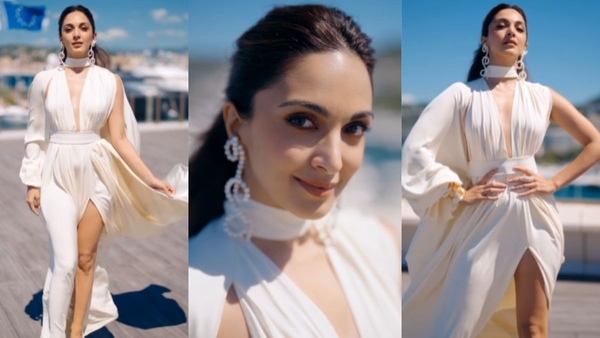 Indian Actress Kiara Advani Wear High Slit Gown In 77 Cannes