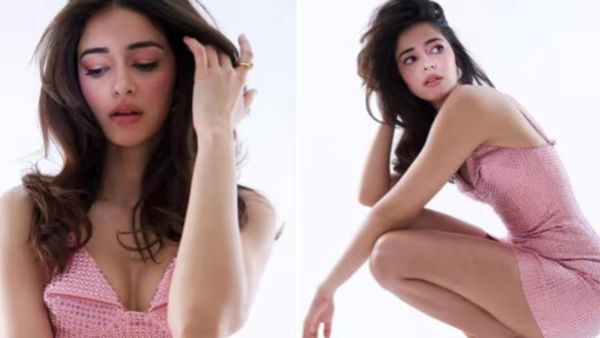 Ananya Panday Stuns in a dazzling pink crystal-embellished mini dress