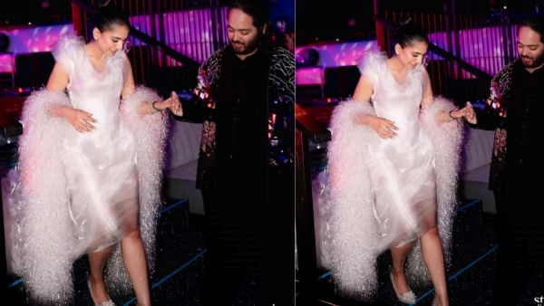 Radhika Merchant Wore a Lavender Gown With Exepesive Shoe