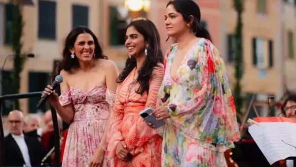 Shloka Mehta Wore Expensive Poplin Draped Maxi Dress