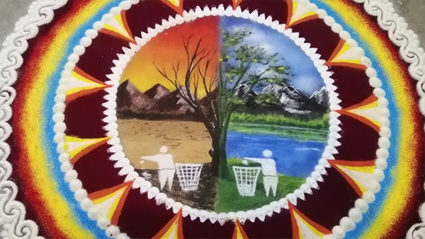 Environment Day Rangoli : इन रंगोली डिजाइन से दें पर्यावरण बचाओ का ...
