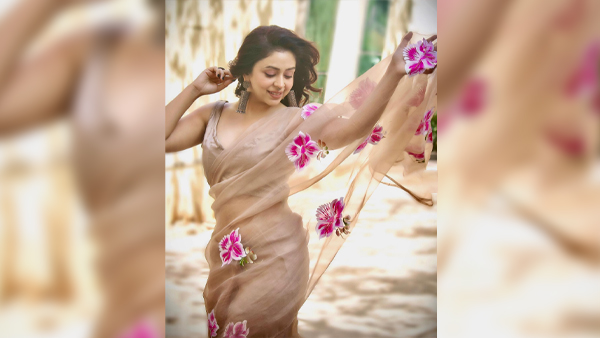 eha Sargam Saree Look with Stylish Blouse Designs See Photos