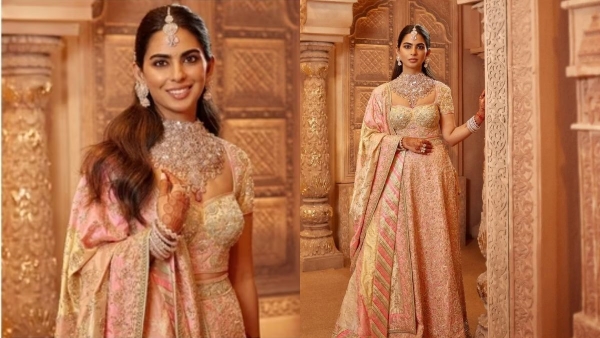 Isha Ambani wears a Ranghaat ghagra by Abu Jani Sandeep Khosla A