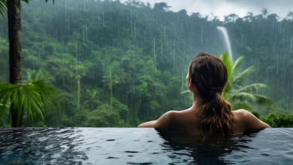 Is it safe to swim in an outdoor Swimming pool while it s raining