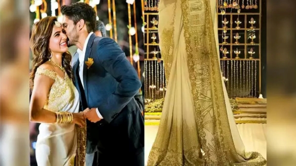 Samantha s Featuring Their Love Story Engagement Saree