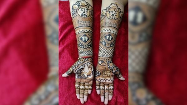 Godh bharai mehendi Design