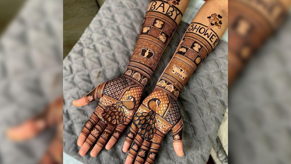 Godh bharai mehendi Design