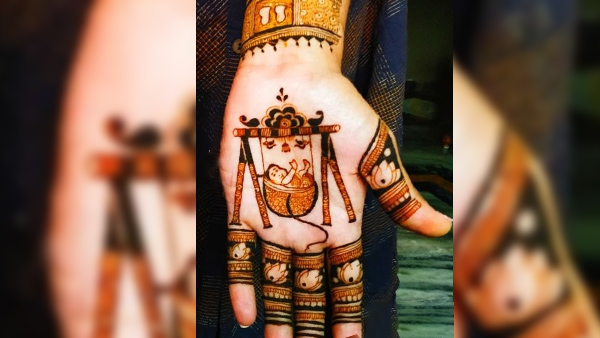 Godh bharai mehendi Design