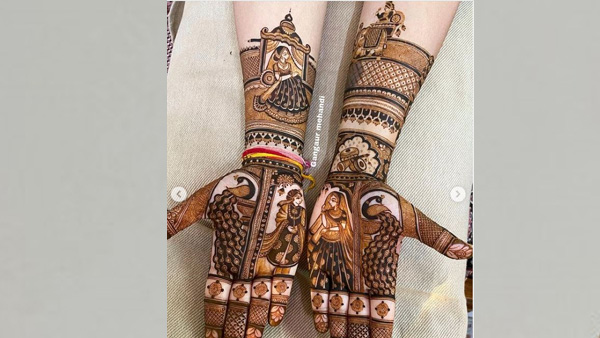 karwa chauth modern mehndi design 2024