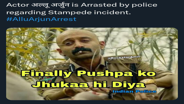 Allu Arjun Arrest Memes See Viral Memes Funny Post of Inspector Shekhawat from Pushpa Movie