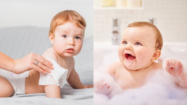 Wipes vs water for babies in winter