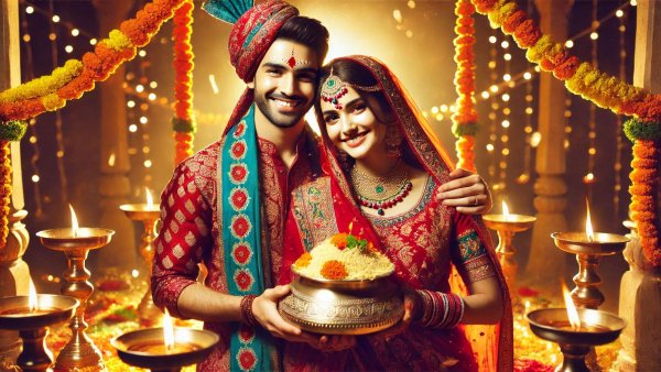 Happy Lohri 2025 Wishes for Newly Married Couple Quotes Msgss FB Whatsapp Status Insta Captions in Hindi