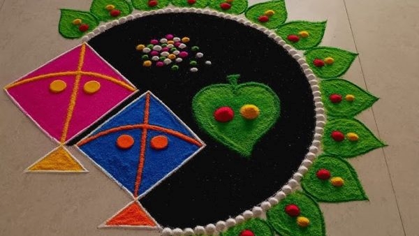 Easy and Simple Makar Sankranti Rangoli Designs