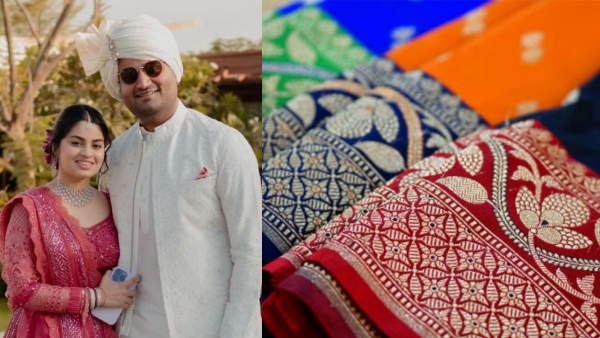 Gautam adani son jeet adani buy paithani sarees from nashik