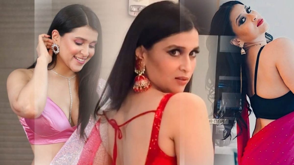 mannara chopra saree looks