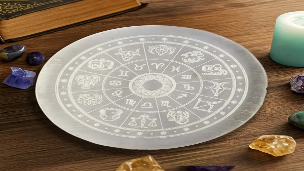 Selenite crystal recharging plate Selenite crystal recharging plate