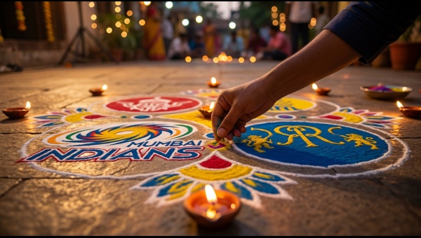 MI vs RR Rangoli Designs: Creative Match Day Art Ideas for Cricket Fans