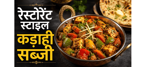 रेस्टोरेंट स्टाइल चटपटी कड़ाही सब्जी की तैयार डिश रेस्टोरेंट स्टाइल चटपटी कड़ाही सब्जी की तैयार डिश