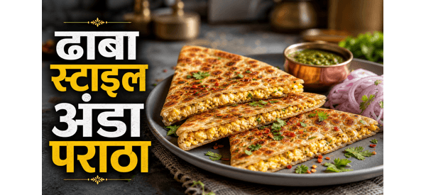 ढाबा स्टाइल अंडा पराठा की तैयार डिश