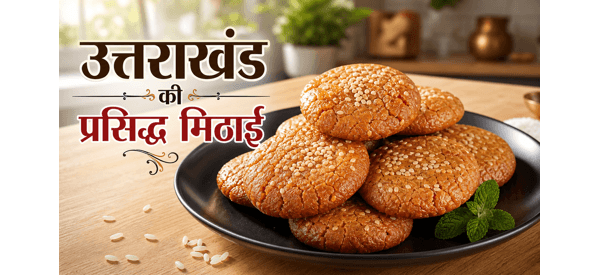 पारंपरिक गढ़वाली अर्सा मिठाई की तैयार डिश