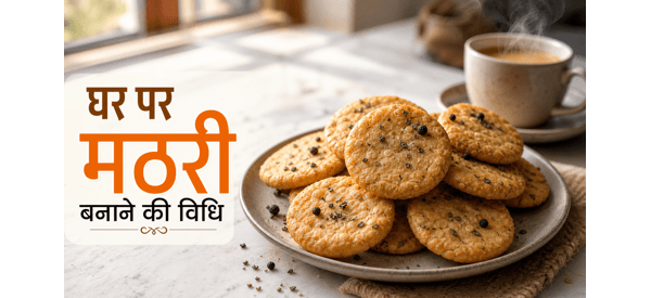 खस्ता और कुरकुरी मठरी की तैयार डिश