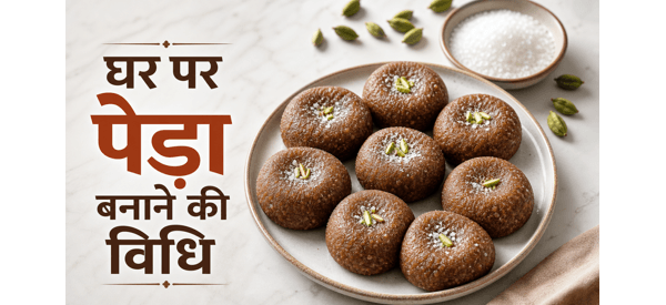 मथुरा स्टाइल मावा पेड़ा की स्वादिष्ट और दानेदार डिश