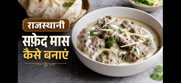 शाही राजस्थानी सफेद मास की मखमली ग्रेवी और मटन करी शाही राजस्थानी सफेद मास की मखमली ग्रेवी और मटन करी