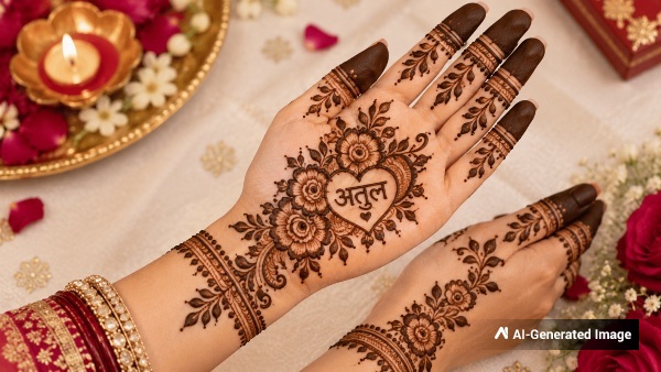 Husband Name Mehndi