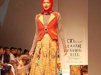 Child walking the ramp at Lakme Fashion Week 