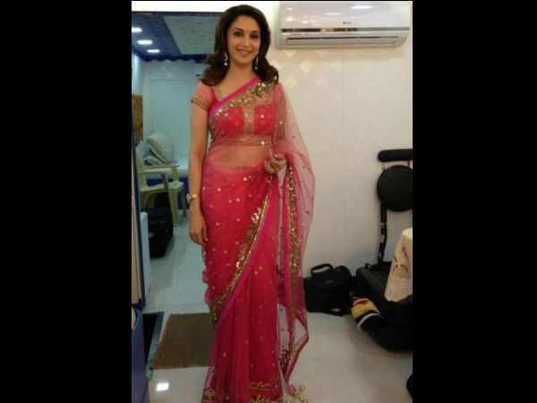 Pink Net Saree