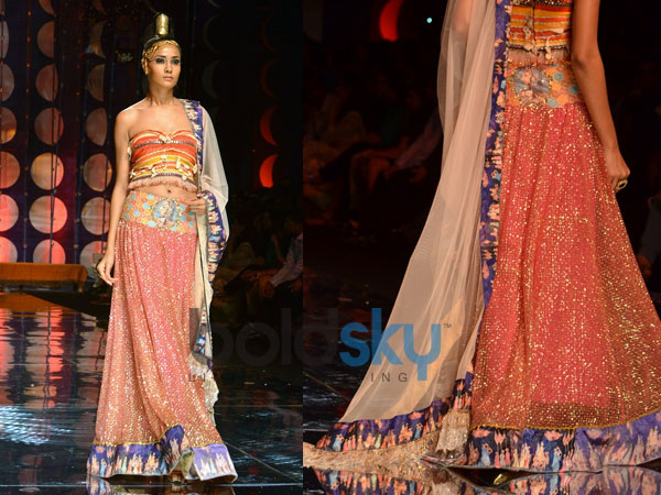 Rainbow Choli n Purple Border