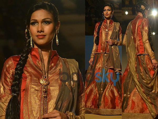 Full-sleeved Oraneg Chaniya Choli