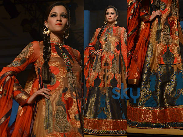 Orange n Peacock Blue