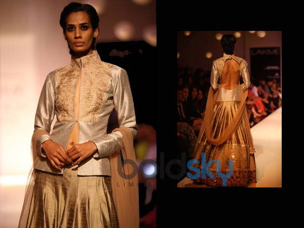Beige Silk Lehenga 