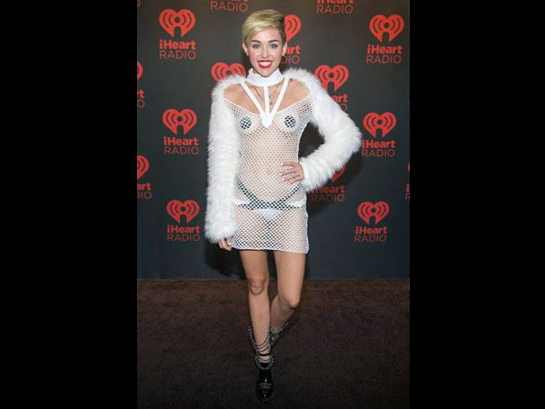 Miley Cyrus Shocks In White Mesh Dress Miley Cyrus Shocks In White Mesh Dress