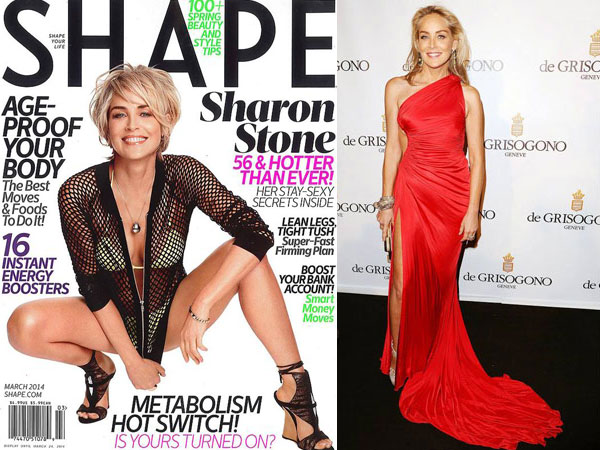 Sharon Stone On Shape Magazine Cover Sharon Stone On Shape Magazine Cover