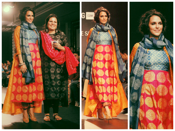 LFW 2014: Showstopper Neha Dhupia In An Asian Ensemble LFW 2014: Showstopper Neha Dhupia In An Asian Ensemble
