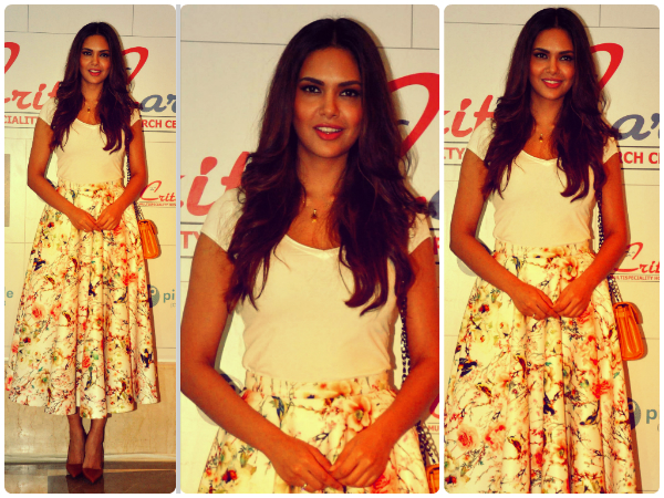 Esha Gupta Goes Floral In Nishka Skirt Esha Gupta Goes Floral In Nishka Skirt