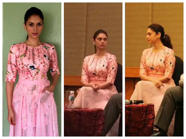 aditi rao hydari in pink dress