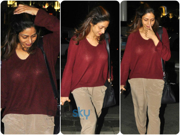 sridevi in maroon top