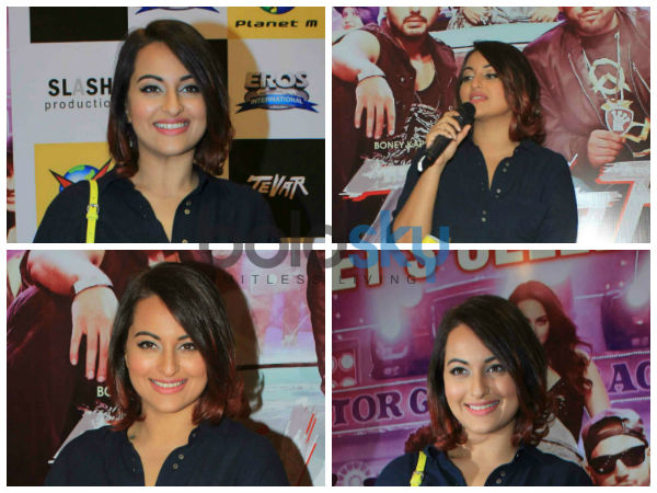 Sonakshi Sinha In Black Shirt Dress