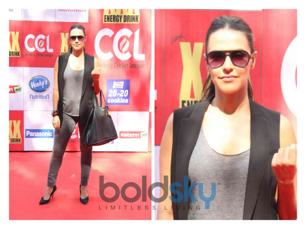 neha dhupia at ccl opening match 2015
