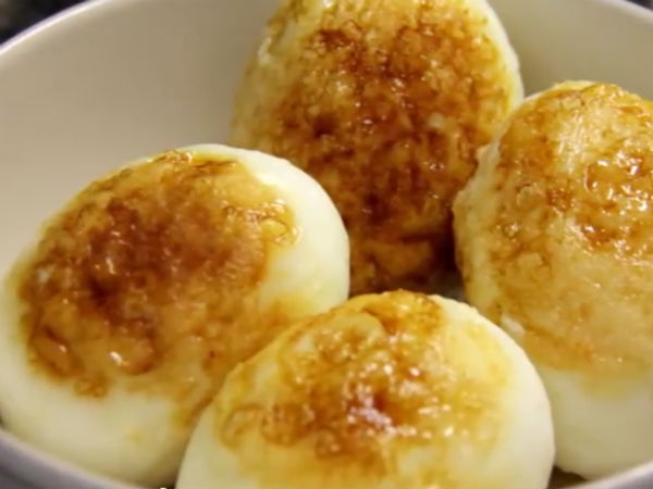 Nothing matches the taste of the dhaba food. The spicy dal tadka, varieties of paneer curries and the hot rotis straight from the tandoor are simply mouthwatering. There are many dhaba style recipes that you can try at home too! Dhaba recipes are very popular in India for its amazing taste and aroma. Foodies try hard to find out what spices and procedure do the dhaba cooks use to prepare such lip smacking dishes. So, today we have a egg recipe which is prepared using the dhaba style procedure and ingredients. This dhaba style egg curry is sure to delight your taste buds and a break from the regular egg curries. Take a look at the recipe of dhaba style egg curry. Serves: 4 Preparation time: 10 minutes Cooking time: 20 minutes All you need Boiled eggs- 4 (peeled) Onions- 2 (finely chopped) Ginger garlic paste- 1tbsp Green chillies- 2 (slit) Turmeric powder- 2tsp Red chilli powder- 1tsp Dhaniya (coriander) powder- 2tsp Jeera (cumin) powder- 1tsp Amchoor powder- 1tsp Garam masala powder- 1/2 tsp Salt- as per taste Black pepper powder- 1 1/2 tsp Cumin seeds- 1tsp Cinnamon stick- 1 Cardamoms- 2 Bay leaf- 1 Oil- 4tbsp Procedure 1. Heat two tablespoon of oil in a pan and fry the eggs with salt and a teaspoon of turmeric powder till they turn golden brown. 2. Once done, transfer them to a bowl and keep it aside. 3. To the same pan add cinnamon, cardamoms, bay leaf and jeera seeds. Allow them to splutter. 4. Add chopped onions and fry for 4-5 minutes on medium flame. 5. Then add ginger garlic paste, turmeric powder and red chilli powder and saute for 3-4 minutes. 6. Add the green chillies, black pepper powder, dhaniya powder, jeera powder and salt. Cook for another 3-4 minutes. 7. Add very little water and mix well. Then add the amchoor powder and garam masala powder. 8. Now add the fried eggs and a cup of water. Simmer the gravy on medium flame for about 3-4 minutes. 9. Once done, switch off the flame and serve. Dhaba style egg curry recipe is ready to be served. Serve this spicy delight with rice or rotis. Tip Prick the boiled eggs with a toothpick or fork before frying and to anhance the taste of the curry, cook it in mustard oil. Nothing matches the taste of the dhaba food. The spicy dal tadka, varieties of paneer curries and the hot rotis straight from the tandoor are simply mouthwatering. There are many dhaba style recipes that you can try at home too! Dhaba recipes are very popular in India for its amazing taste and aroma. Foodies try hard to find out what spices and procedure do the dhaba cooks use to prepare such lip smacking dishes. So, today we have a egg recipe which is prepared using the dhaba style procedure and ingredients. This dhaba style egg curry is sure to delight your taste buds and a break from the regular egg curries. Take a look at the recipe of dhaba style egg curry. Serves: 4 Preparation time: 10 minutes Cooking time: 20 minutes All you need Boiled eggs- 4 (peeled) Onions- 2 (finely chopped) Ginger garlic paste- 1tbsp Green chillies- 2 (slit) Turmeric powder- 2tsp Red chilli powder- 1tsp Dhaniya (coriander) powder- 2tsp Jeera (cumin) powder- 1tsp Amchoor powder- 1tsp Garam masala powder- 1/2 tsp Salt- as per taste Black pepper powder- 1 1/2 tsp Cumin seeds- 1tsp Cinnamon stick- 1 Cardamoms- 2 Bay leaf- 1 Oil- 4tbsp Procedure 1. Heat two tablespoon of oil in a pan and fry the eggs with salt and a teaspoon of turmeric powder till they turn golden brown. 2. Once done, transfer them to a bowl and keep it aside. 3. To the same pan add cinnamon, cardamoms, bay leaf and jeera seeds. Allow them to splutter. 4. Add chopped onions and fry for 4-5 minutes on medium flame. 5. Then add ginger garlic paste, turmeric powder and red chilli powder and saute for 3-4 minutes. 6. Add the green chillies, black pepper powder, dhaniya powder, jeera powder and salt. Cook for another 3-4 minutes. 7. Add very little water and mix well. Then add the amchoor powder and garam masala powder. 8. Now add the fried eggs and a cup of water. Simmer the gravy on medium flame for about 3-4 minutes. 9. Once done, switch off the flame and serve. Dhaba style egg curry recipe is ready to be served. Serve this spicy delight with rice or rotis. Tip Prick the boiled eggs with a toothpick or fork before frying and to anhance the taste of the curry, cook it in mustard oil.