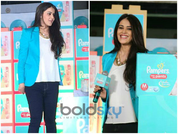 Genelia Dsouza Diaper Brand Event | Genelia Dsouza In Denims | Genelia In White Top