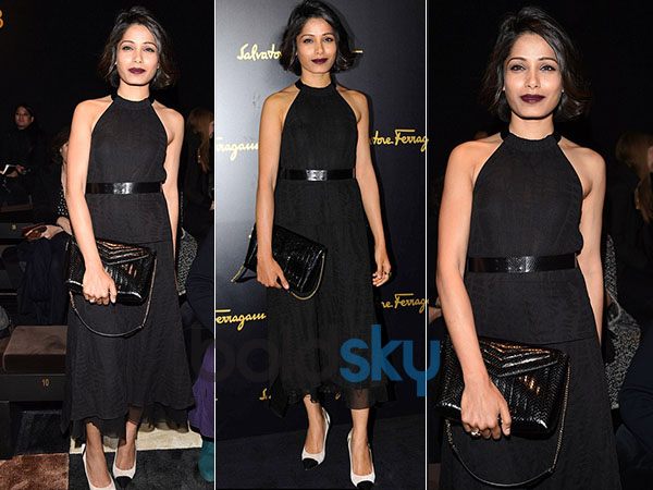 Freida Pinto's Vampire Style In Ferragamo Dress Freida Pinto's Vampire Style In Ferragamo Dress